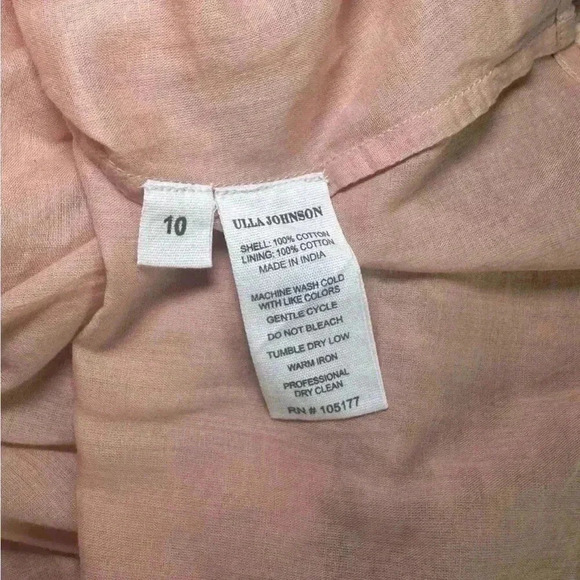 Ulla Johnson Mariana cotton Leopard Print Dress Sz 10 Summer Cocktail peach sun - Picture 9 of 9